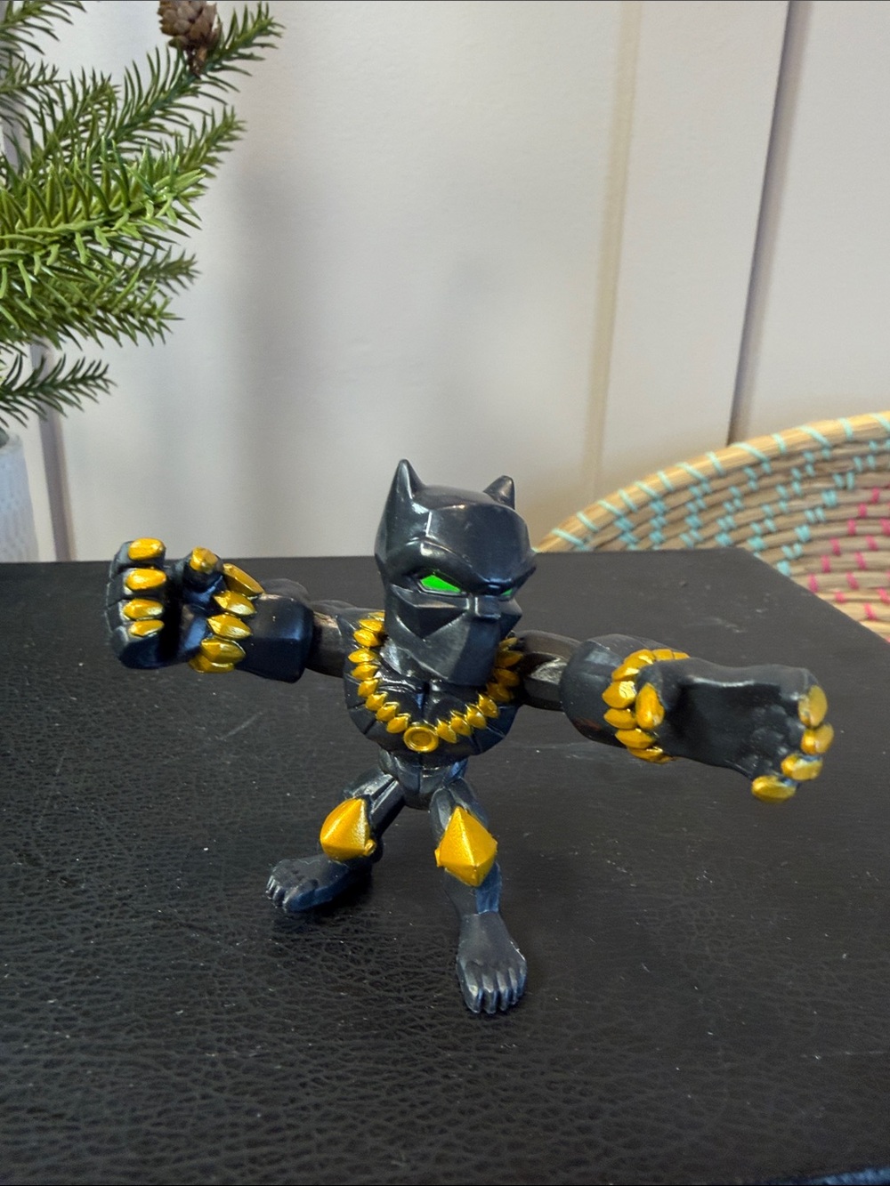 Black Panther Action Figure with Gold Accents 2.25”